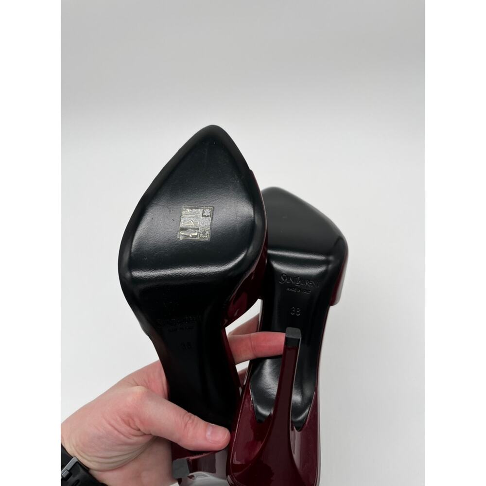 Saint Laurent Romy heeled Mules Patent Leather Stiletto Bordeaux - 38 (US 8) - Picture 9 of 13